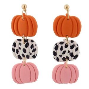 Janie Marie Earrings Orange, Pink, and Black Dangle Earrings